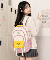Korean Style Girls School Backpack | Cute College Bag for Girls with Multiple Compartments & Side Bottle Pockets