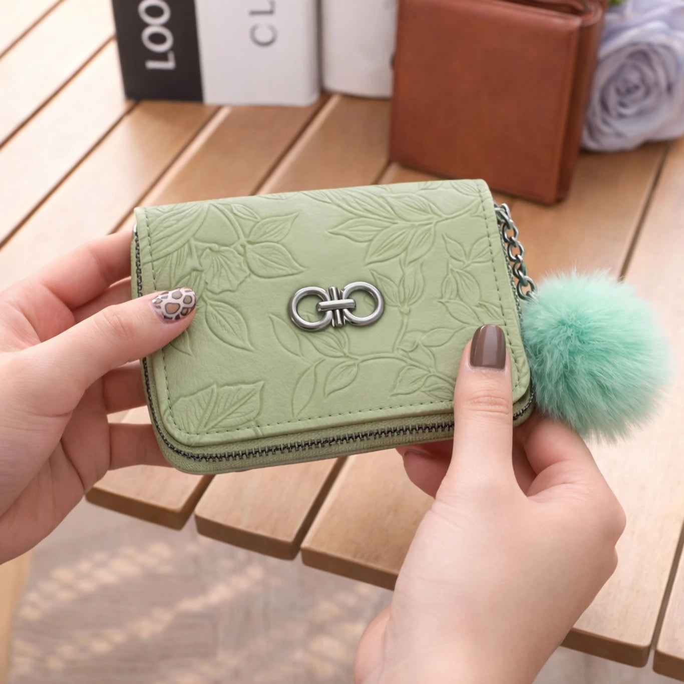 Women Trendy Artificial Leather Wallet (6 slots)
